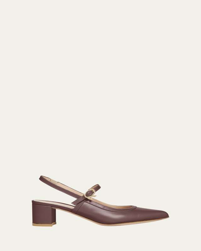 Calfskin Mary Jane Slingback Pumps